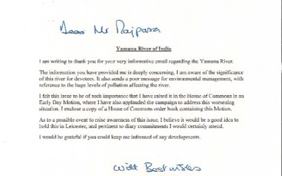 Yamuna Issue Raised in UK Parliament